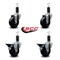 Service Caster 3.5'' Soft Rubber Wheel Swivel 1-1/4'' Expanding Stem Caster Set 2 Brakes, 4PK SCC-EX20S3514-SRS-2-PLB-2-114 - alternate 2